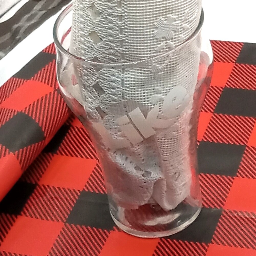 White LIKE COLA CLEAR Soda Glass 12 OZ 7UP Promo Barware 1982